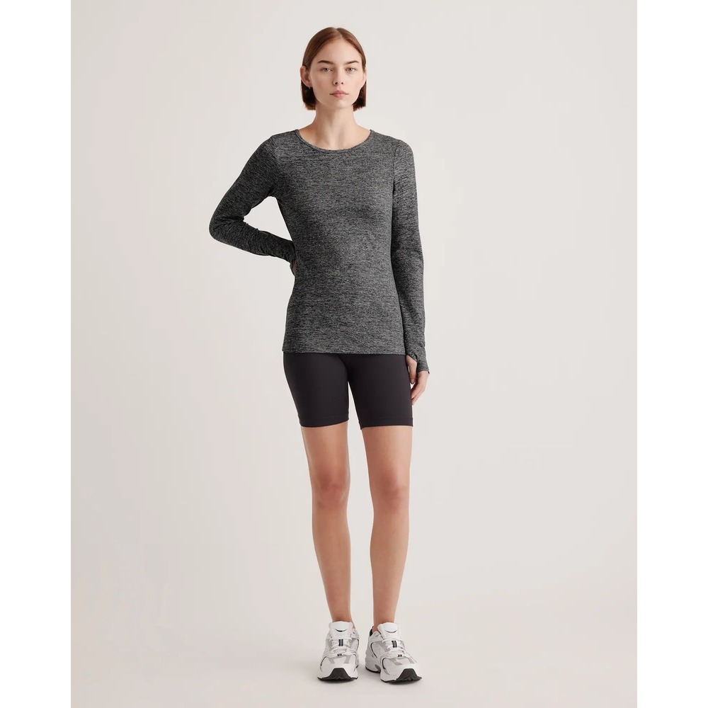 Quince Ultra-Soft Fitted Long Sleeve Top in Heather Charcoal Small NWT - Picture 10 of 10